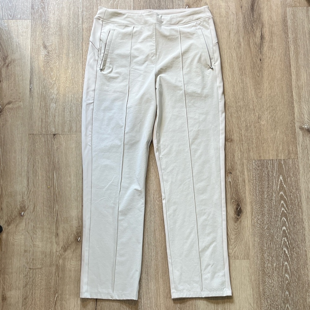 Athleta Cream Straight-Leg Ponte Pants
